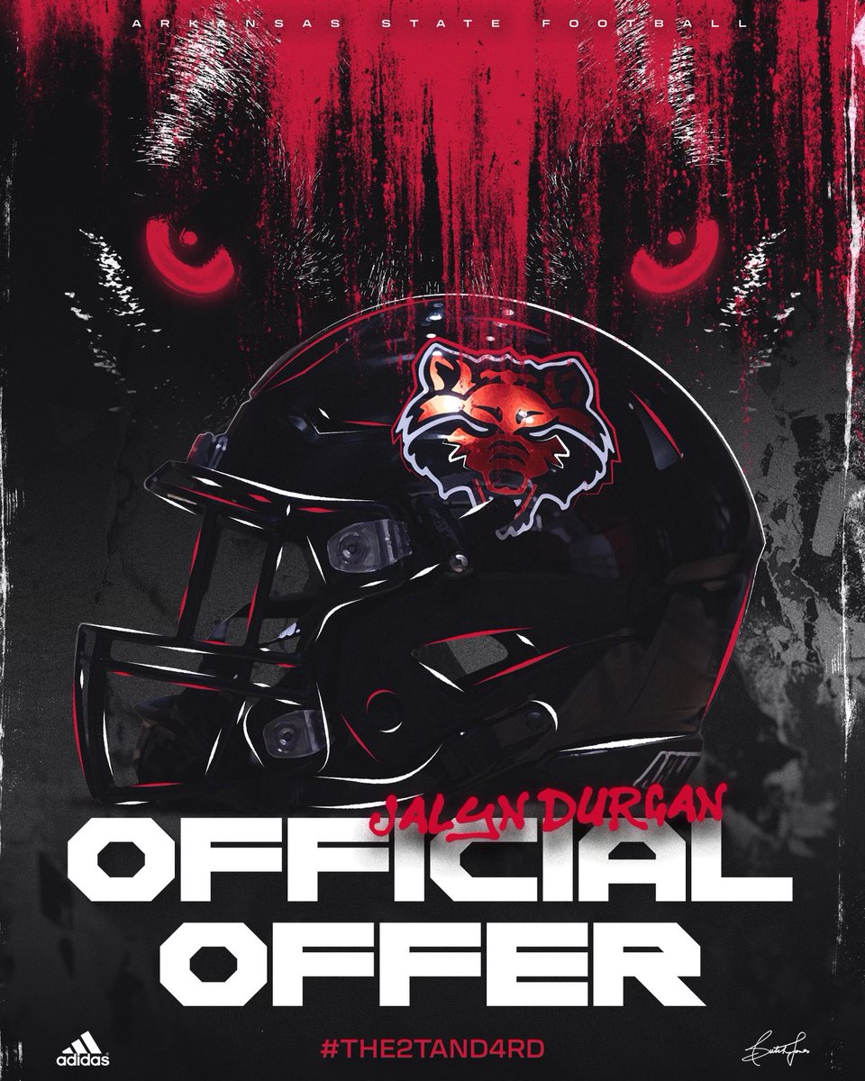 Blessed to receive an Official Offer from Arkansas State 🐺‼️<a href="/CoachReynolds81/">Vince Reynolds</a> <a href="/CoachButchJones/">Butch Jones</a> <a href="/CoachZacSias/">Zac Sias</a> <a href="/robharley34/">Coach Harley</a>