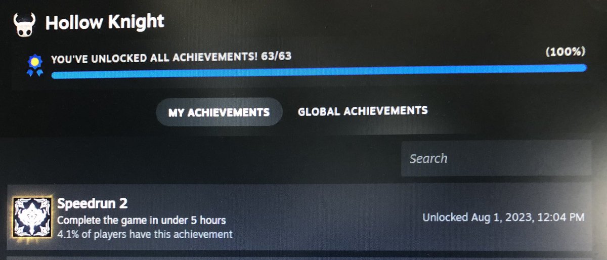 ShadowyIce's tweet image. GG! just got all achievements on #hollowknight! I can rest in peace now