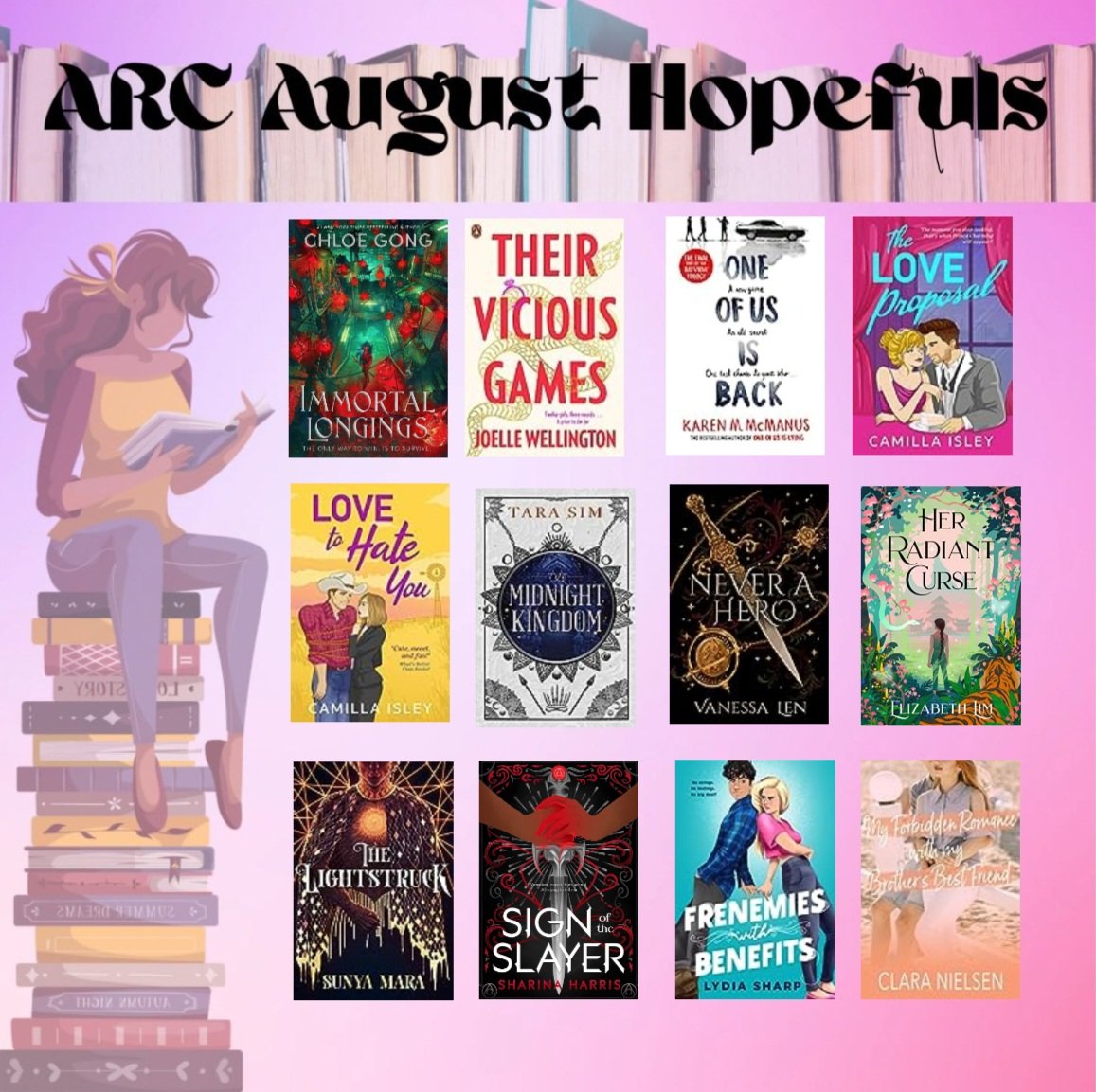 frombooks_love's tweet photo. In an effort to keep myself out of a slump, I'm going to be taking part in #arcaugust with @K__Books
I've never done a challenge like this before, so I'm looking forward to seeing how it goes. Sadly, some are now released, but I'm excited about all my picks. https://t.co/UqsTxUXUAO