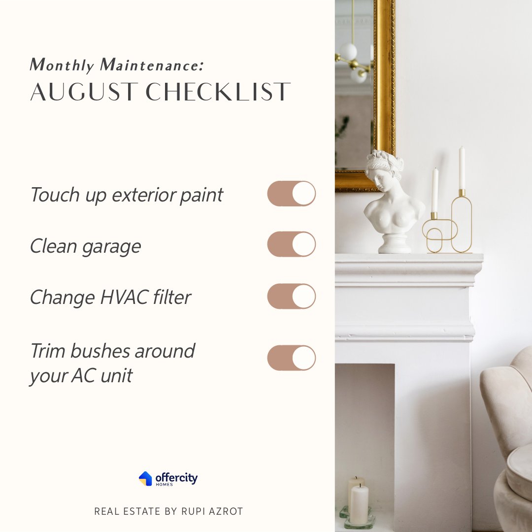 RupiAzrot's tweet photo. Here are some commonly overlooked home maintenance tips. What are other items on your list to do this month? #homeownertip #homemaintenance #homechecklist https://t.co/BTRyqlbQ83