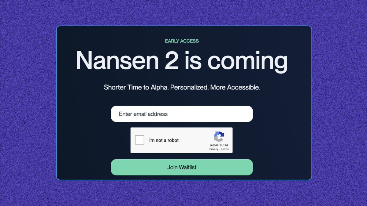 AirdropHuntingX's tweet photo. 🎁 Nansen 2 Early Access Waitlist is live!

Nansen is a tool similar to Arkham.

🍥 Guide:
1. Open: https://t.co/g36SPlGDvA
2. Submit your email address.
3. Verify the link.

⚡️ Note that no token or #airdrop is confirmed, but we never know. https://t.co/eFyOb3512L