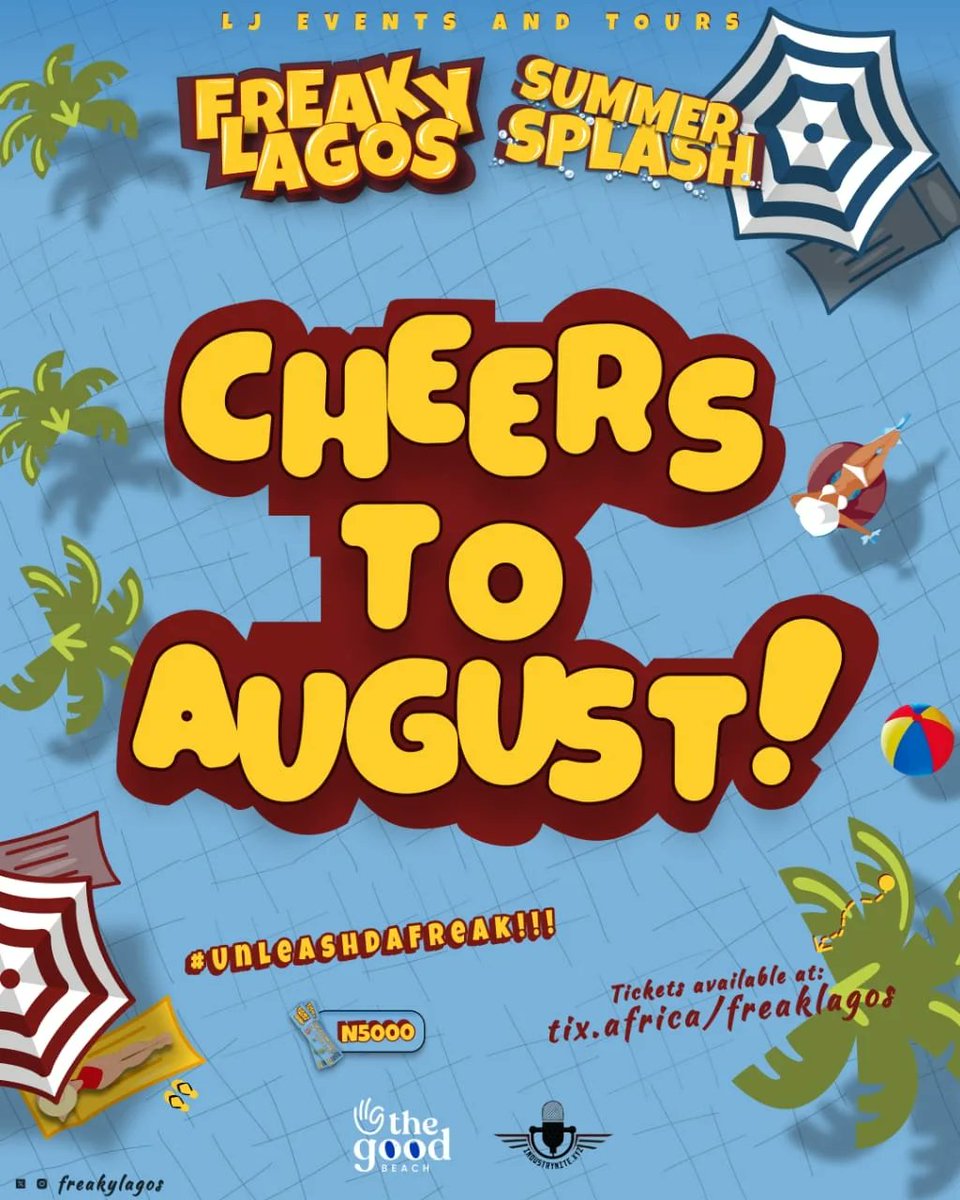 FreakyLagos's tweet photo. Happy new month!!! 🎉💯

We have just one month till Freaky Lagos Summer Splash, mark your calendar and save the date.

Tickets are available now in the links below

https://t.co/itWmGfO5Ih

https://t.co/G1dar2uf3R https://t.co/dZrvPPCj6t
