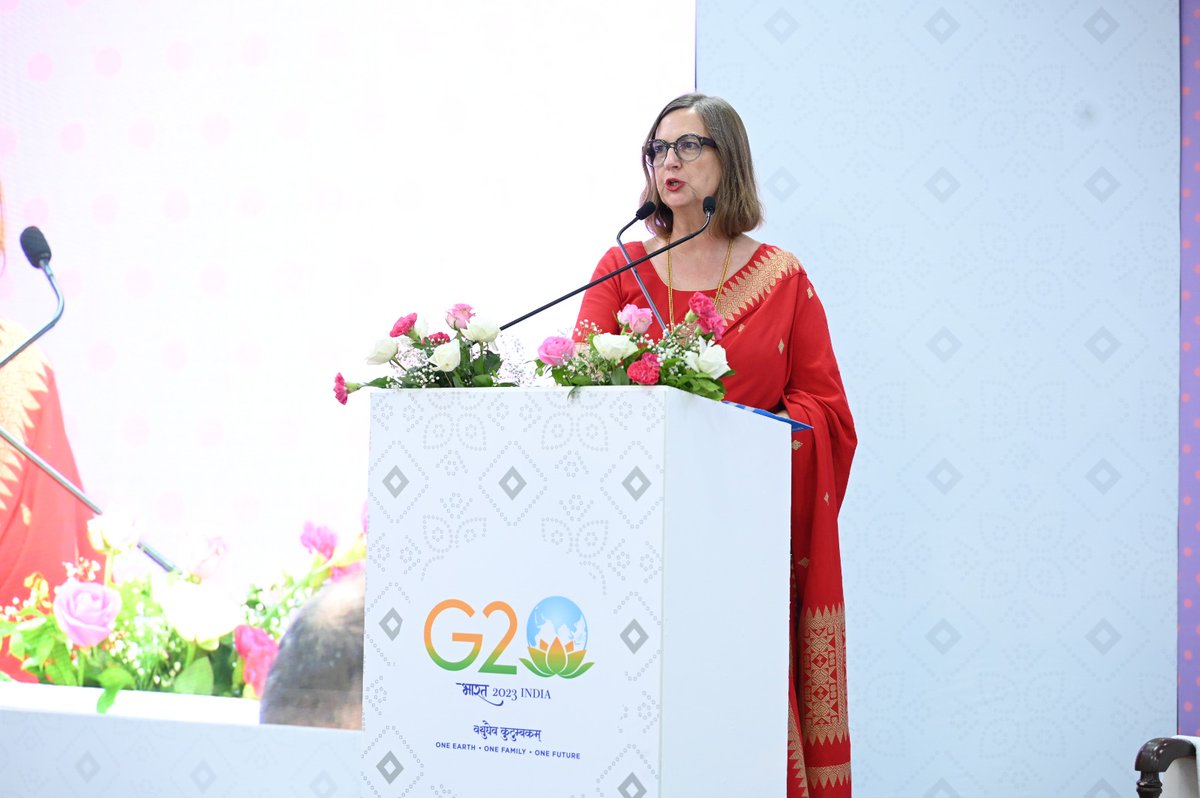 g20empower's tweet image. "Many women's businesses don't receive financing the same way as men so they cannot get to scale." - @fergusonunwomen @UN_Women at the "Launch of Care Entrepreneurship Accelerator" at #G20EMPOWER Summit 

#womenleddevelopment