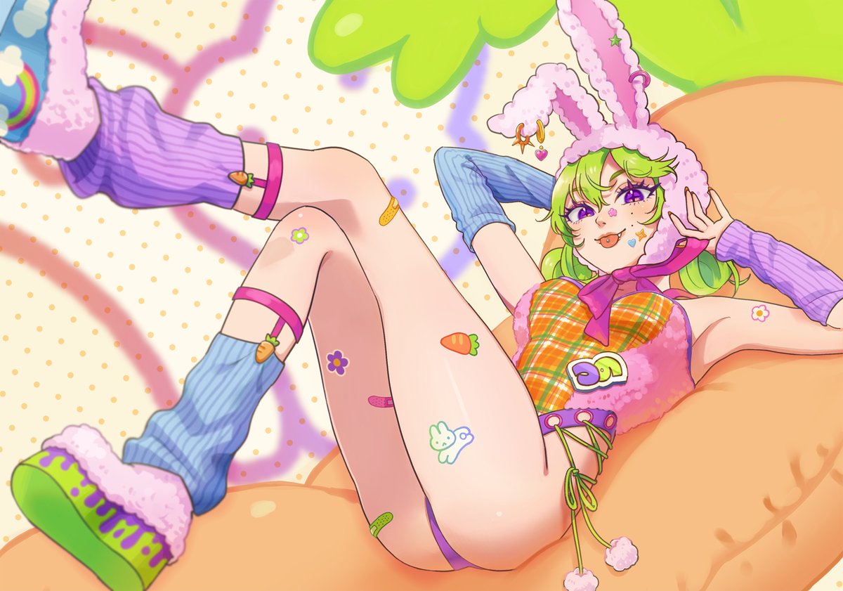 TNMZdayo's tweet photo. 🐰🥕🌼🦠🌈
#バニーの日 #akeome https://t.co/VdXJzJwKLT