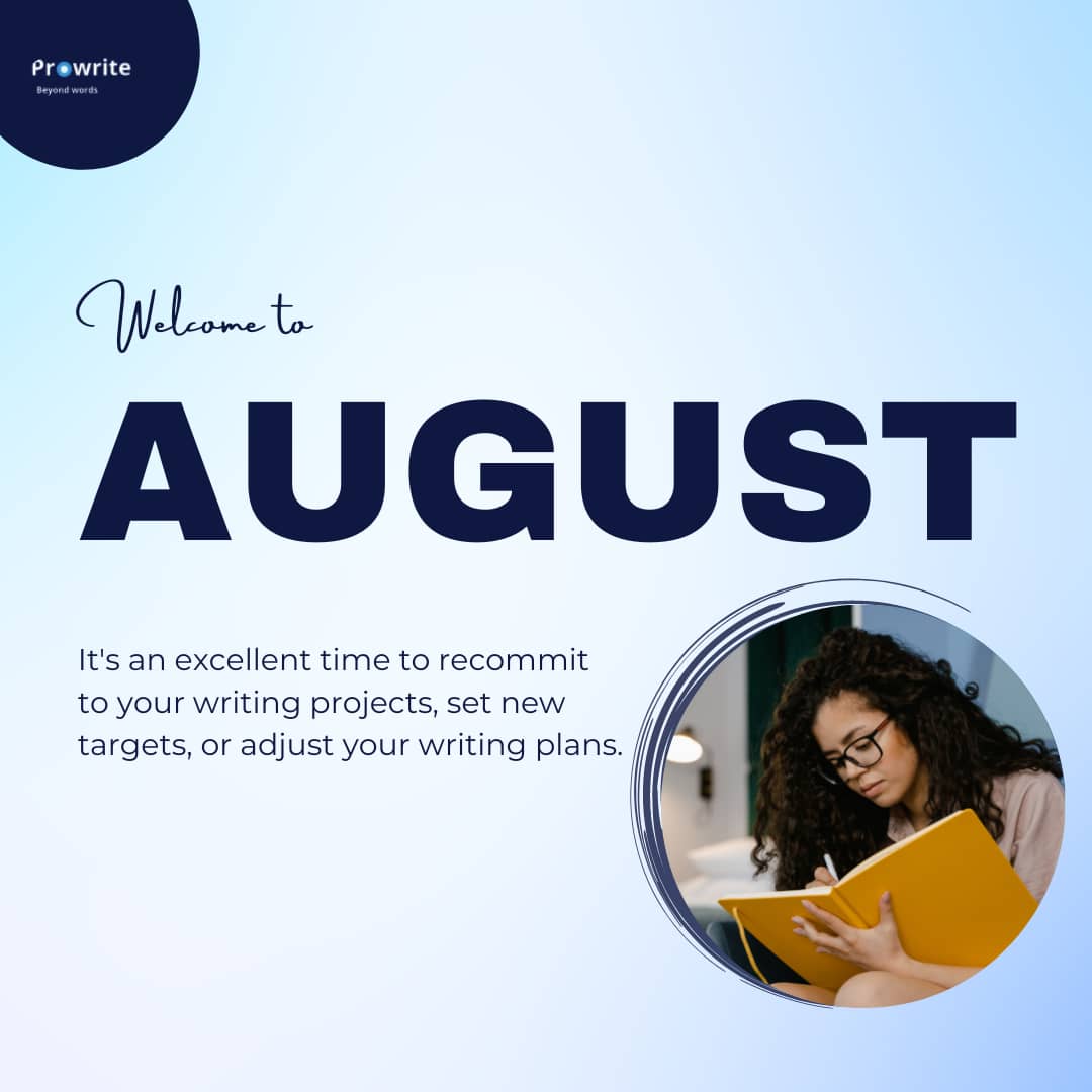 Prowriteservice's tweet photo. It's an excellent time to recommit to your writing projects, set new targets, or just adjust your writing plans. Happy New Month.

#NewMonth #Writing #August #Prowrite https://t.co/HOnU3WTq1q