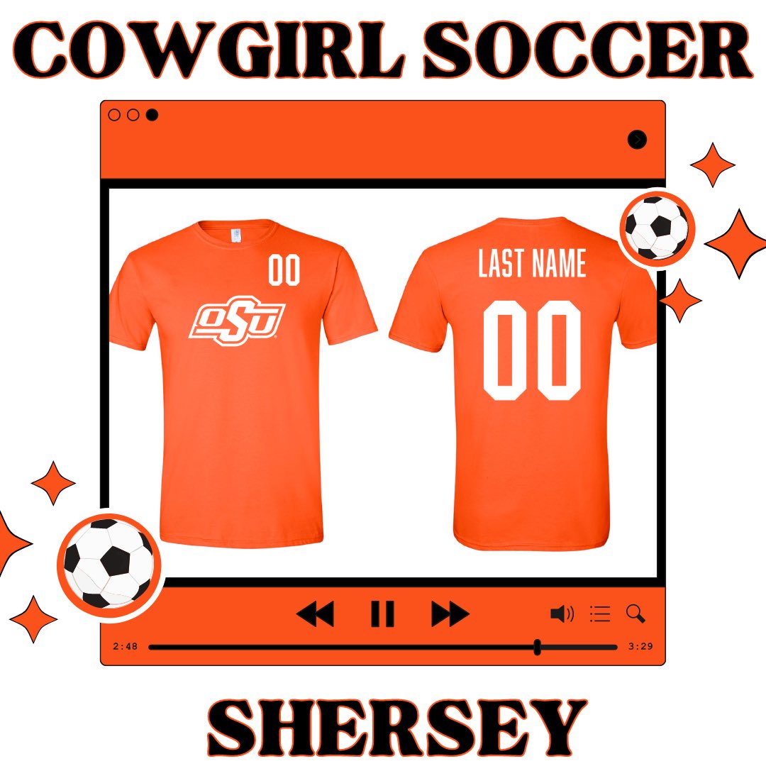 chloe_wright4's tweet photo. Hi everyone!! Okstate brand squad and @CowgirlFC have came out with sherseys!!! Support the cowgirls this season and me by reppin a shersey with my name on it!! Follow the link below and choose “Chloe Wright”, sales end August 22nd!! 🧡🧡🧡 https://t.co/hyrDGfblN1