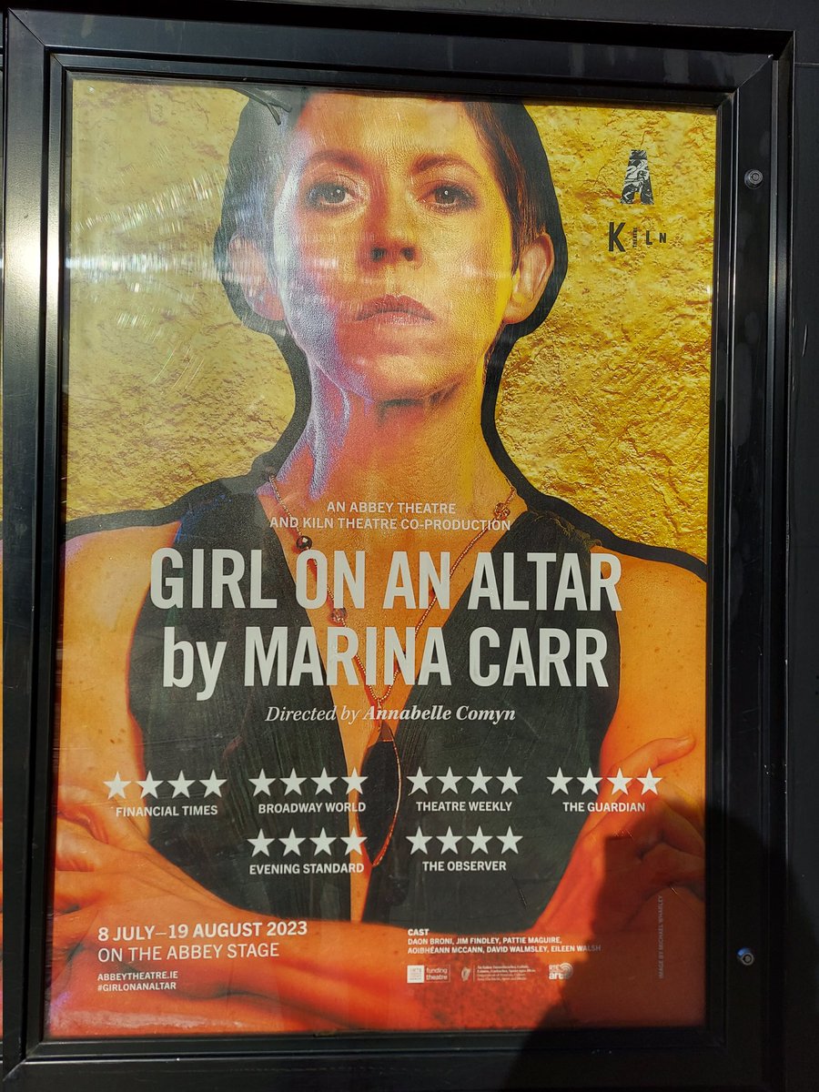 24hrs in Dublin. Caught Marina Carr's #GirlonanAltar at the @AbbeyTheatre. Powerful play and energetic performances from entire cast. 👏