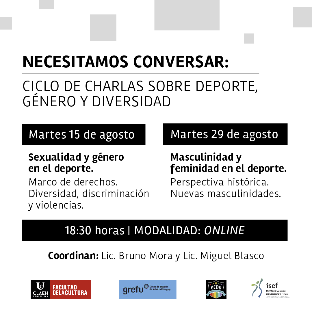 UClaeh's tweet photo. 🗣️Te invitamos a participar de Necesitamos Conversar, un ciclo de charlas online sobre deporte, género y diversidad que se llevará adelante durante el mes de agosto. La participación es gratuita y requiere inscripción previa.

Formulario para participar: https://t.co/AEBvCZqfI0 https://t.co/svmt8Qepof