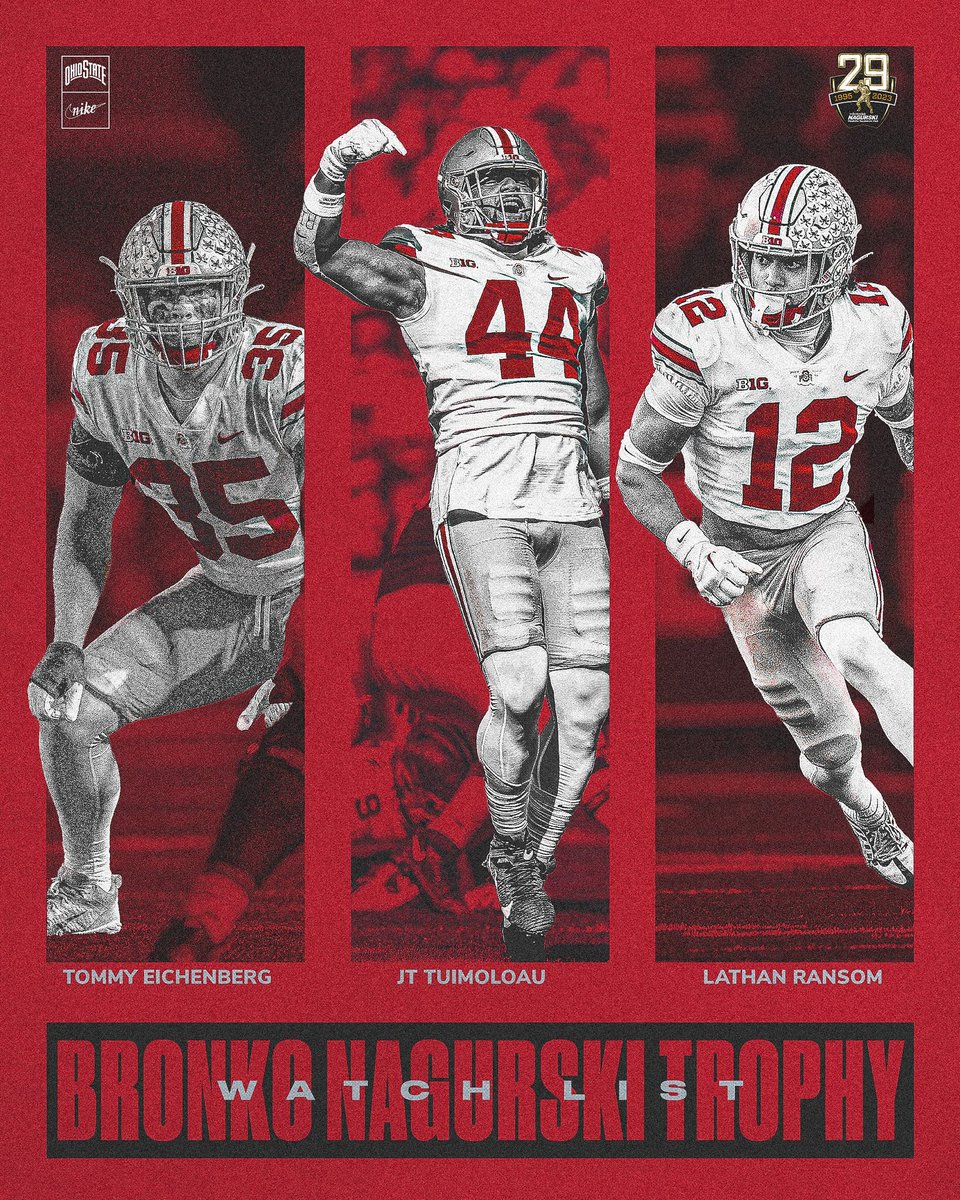 Ohio State Football (@ohiostatefb) on Twitter photo 3 buckeyes named to the Bronko Nagurski preseason watch list for ๐ฝ๐๐จ๐ฉ ๐ฟ๐๐๐๐ฃ๐จ๐๐ซ๐ ๐๐ก๐๐ฎ๐๐ง ๐๐ฃ ๐พ๐ค๐ก๐ก๐๐๐ ๐๐ค๐ค๐ฉ๐๐๐ก๐ก ๐ซฃ๐ฐ
@tommyike41 | <a href="/JT_Tuimoloau/">Jaylahn Tuimoloau</a> | <a href="/L8thanRansom/">Lathan Ransom</a> 3 buckeyes named to the Bronko Nagurski preseason watch list for ๐ฝ๐๐จ๐ฉ ๐ฟ๐๐๐๐ฃ๐จ๐๐ซ๐ ๐๐ก๐๐ฎ๐๐ง ๐๐ฃ ๐พ๐ค๐ก๐ก๐๐๐ ๐๐ค๐ค๐ฉ๐๐๐ก๐ก ๐ซฃ๐ฐ
@tommyike41 | <a href="/JT_Tuimoloau/">Jaylahn Tuimoloau</a> | <a href="/L8thanRansom/">Lathan Ransom</a>