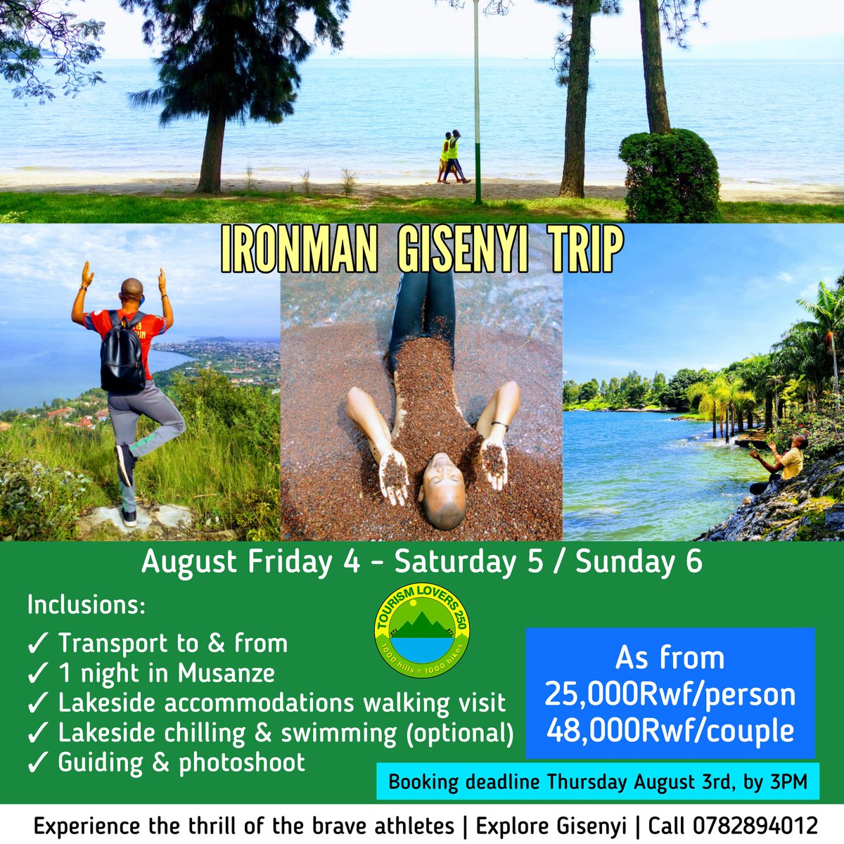 Call/Whatsapp us now +250782894012 for more details.
Join us now wa.link/0lsr1x

#visitrwandanow #ironman #sportstourism #ironmanrwanda #lakekivu #leisuretrip #funtrip #tourismlovers250