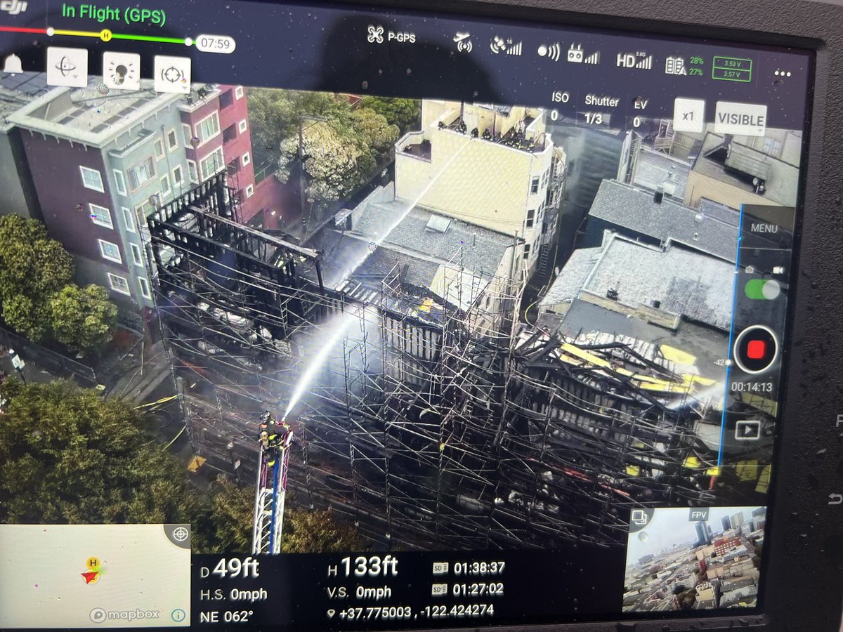 SFFDPIO's tweet photo. UPDATE

THIS 4-ALARM FIRE IS NOW CONTAINED WITH NO INJURIES

5 BUILDINGS HAVE BEEN AFFECTED BY THIS FIRE

AT THIS TIME WE HAVE 8 DISPLACED WHO WILL RECIEVE CARE AND AID FROM CITY SERVICES AND THE @RedCrossNorCal 

EXPECT DELAYS IN THE AREA AS WE WILL REMAIN ON THE SCENE FOR A FEW HOURS. @SFMTA_Muni @KCBSAMFMTraffic 

MEDIA STAGING MOVED TO OAK AND OCTAVIA