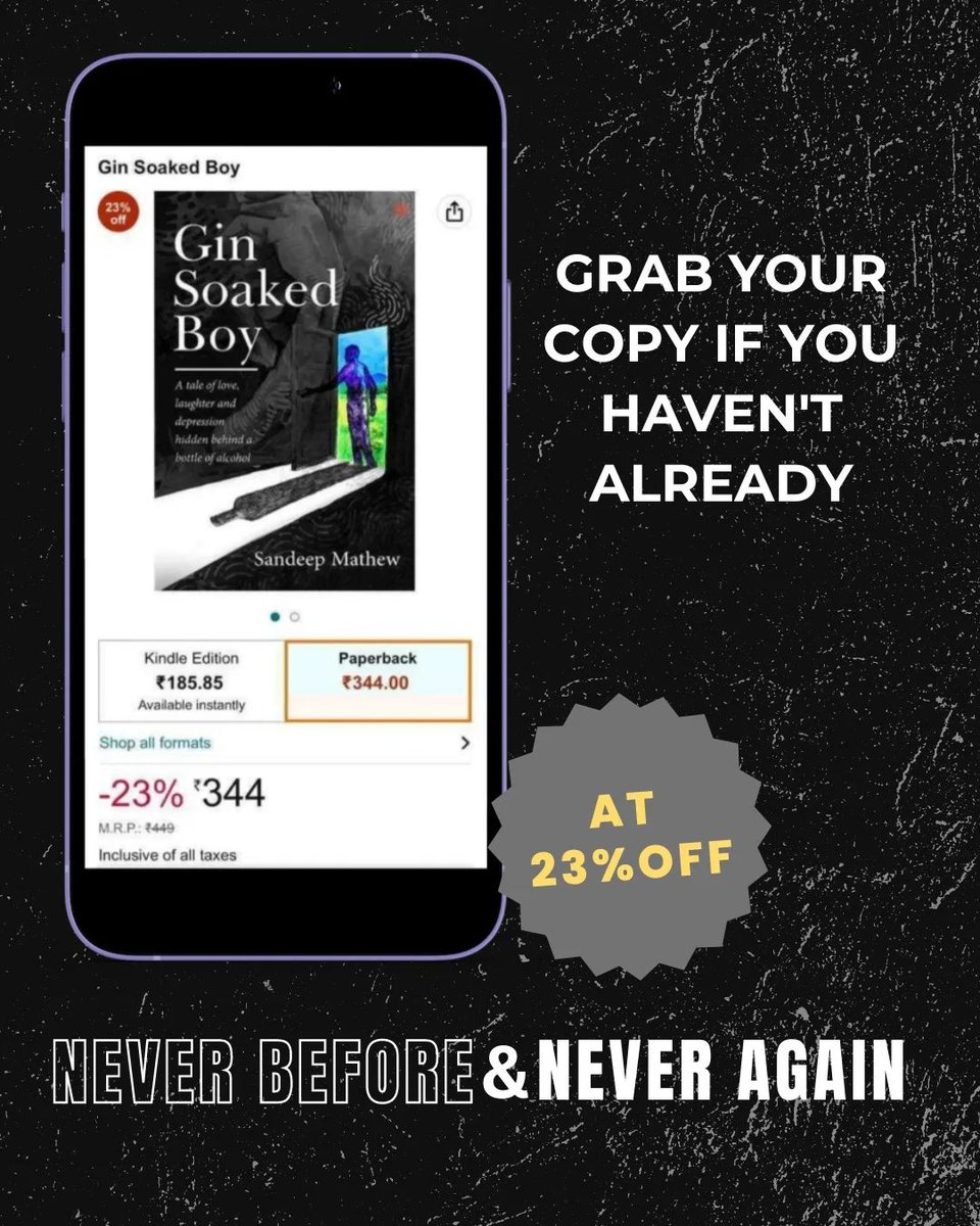 Attention friends! You can find my book Gin Soaked Boy at an unbeatable discounted price! Get a copy on Amazon from here. amazon.in/Gin-Soaked-Boy…