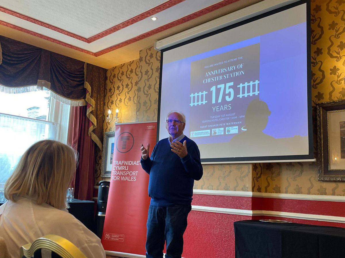 MidCheshireCRP's tweet photo. Lovely morning at The Queen at Chester Hotel celebrating #Chesterstation 175 anniversary. Great talk from Pete Waterman & interesting to learn more about Thomas Brassey. He definitely was the Greatest Railway Builder in the world
@northernassist #midcheshirerailwayline https://t.co/54rA9aWm06