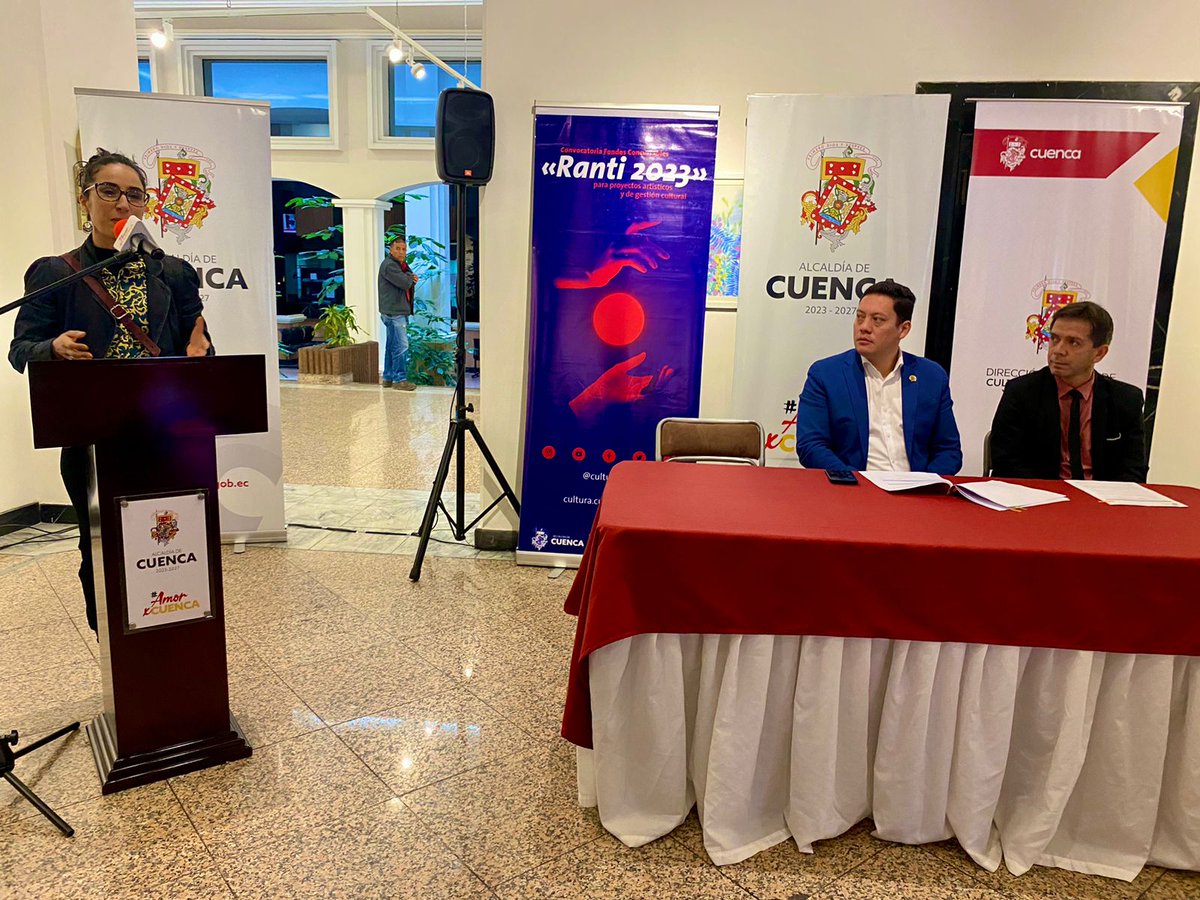 CulturaCUE's tweet photo. Cuenca se transforma por la #Cultura

Esta mañana se llevó a cabo la firma de convenios con los gestores y artistas ganadores de Fondos Concursables #Ranti 2023 promovido por la Alcaldía de Cuenca mediante su Dirección Municipal de Cultura. https://t.co/LgsshRxph2