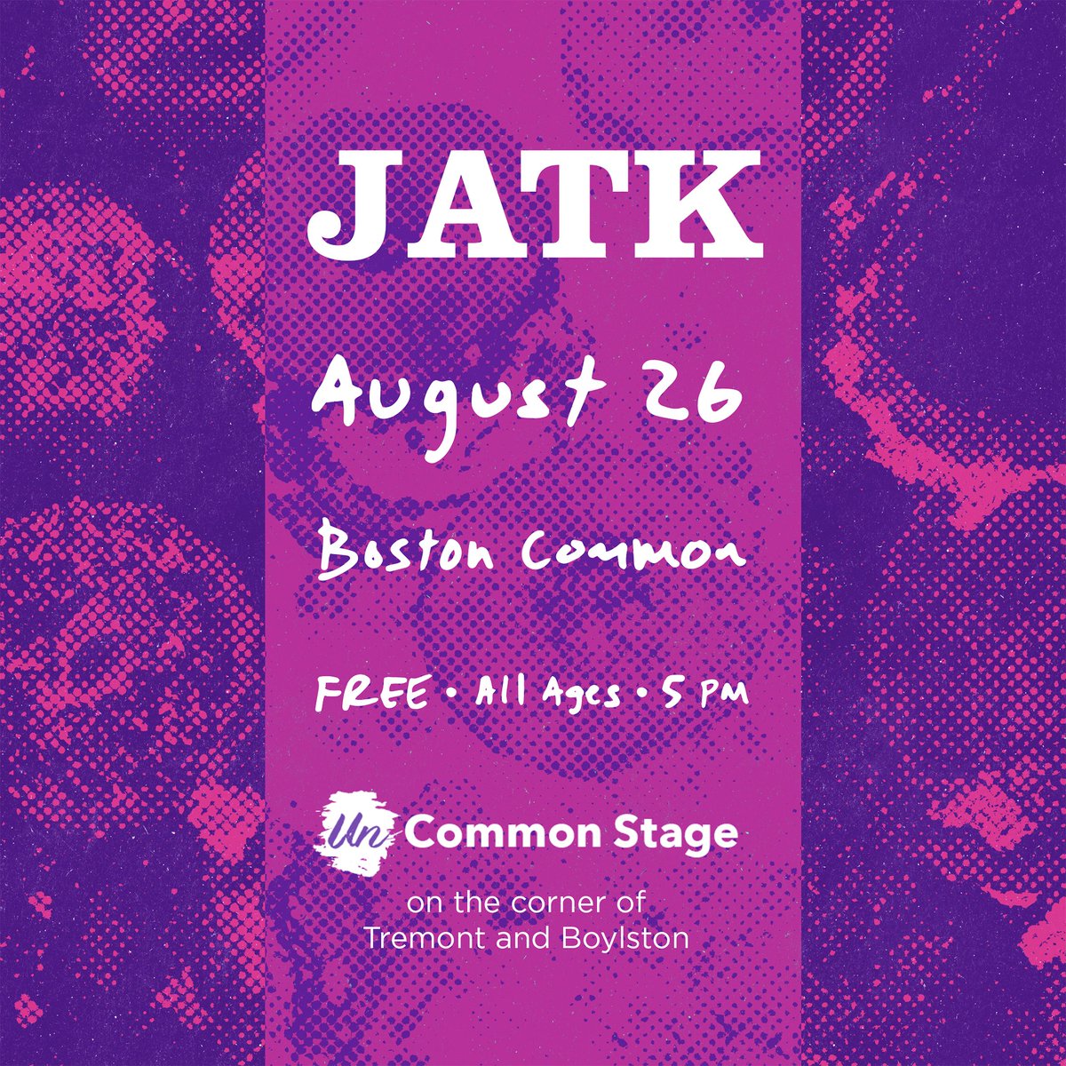 Happy August! We're playing Saturday, August 26 at #UnCommonStage on the #bostoncommon. It's #free and #allages! ✌️💜