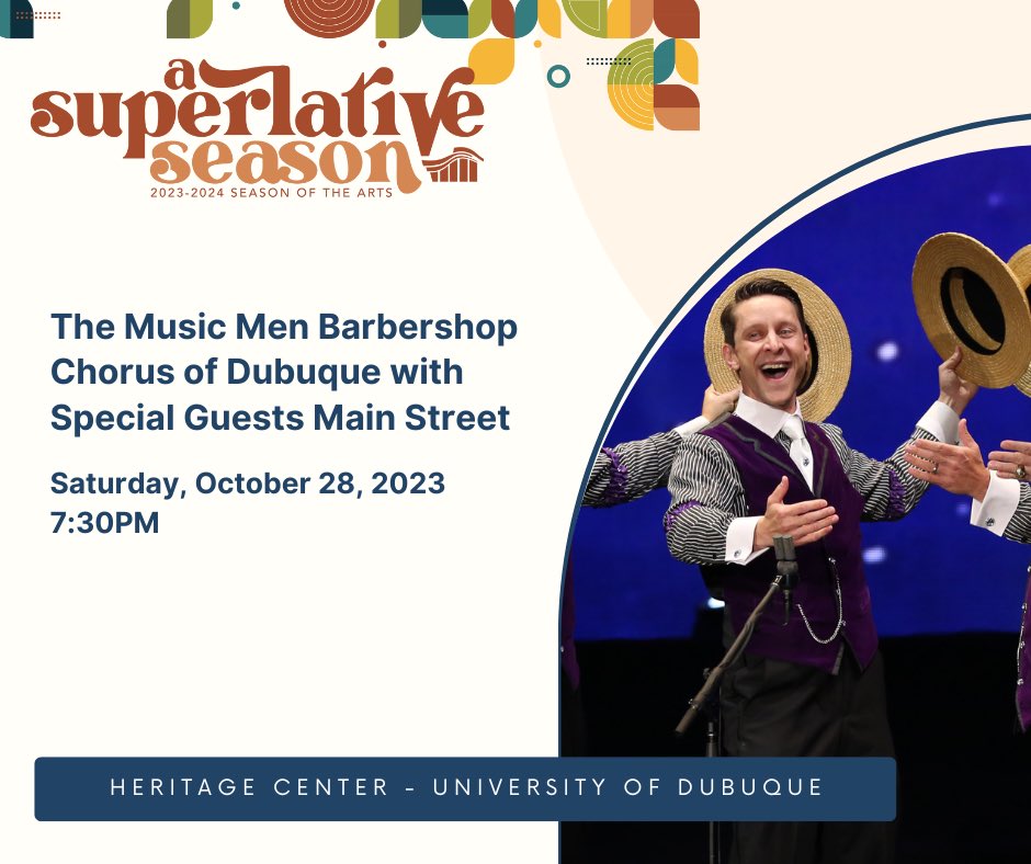 HeritageCTR's tweet image. 2023/2024 Bonus Events, Third Party hosted events at Heritage Center - Tickets are ON SALE NOW! 🎟️ 

Visit our website for more details and tickets. Link in bio! 

Farber Box Office open 11am -2pm M-F. 

#heritagecentre #universityofdubuque #superlativeseason #liveatheritage