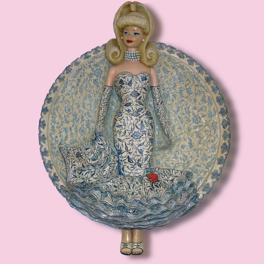 SoloChan7's tweet photo. With all the Barbie buzz couldn’t resist posting this bas-relief I made in the 1990’s for Mattel’s Hong Kong office.
  ⠀⠀⠀⠀⠀⠀⠀⠀⠀⠀⠀⠀ 
Couldn’t resist bringing her to life with @MugLifeApp 
 #polychromesculpture #barbie #barbiePhenomena #Mattel https://t.co/EFp8I8nskQ
