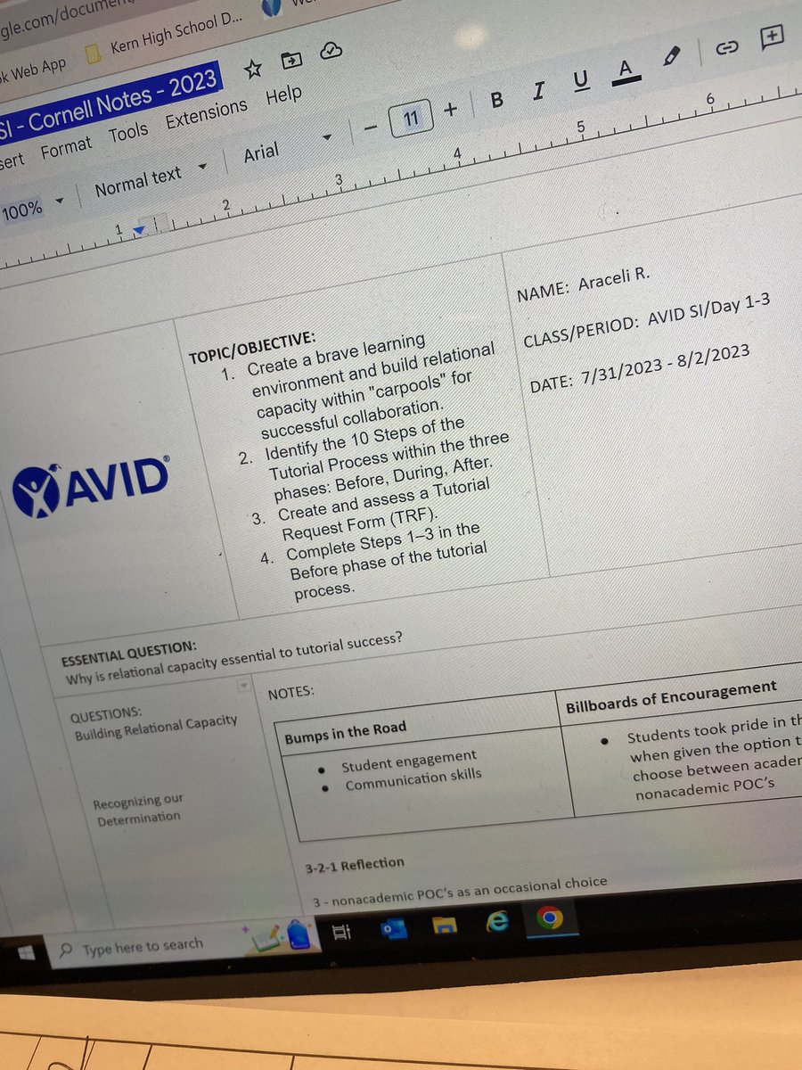 Shells_r's tweet image. Day 2 of AVID SI 2023! Evolving with digital note-taking and eBinders. 🙌🏽 #AVIDSI2023 #AVID4Possibilty
