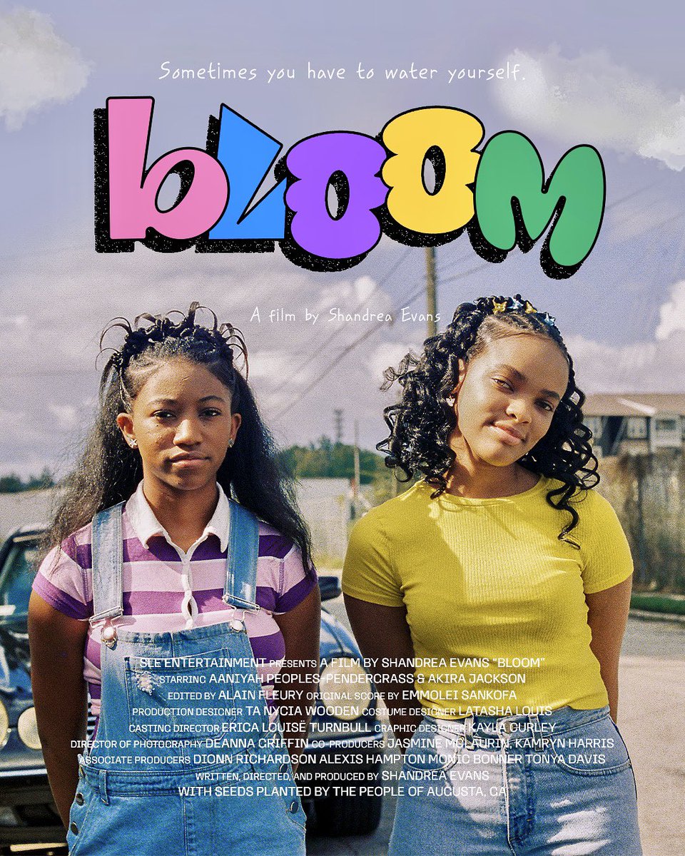Shoutout to everyone who has sowed seeds into me with this film 🌸. So so proud of our poster. Look at my girls glow 🤩. Bloom premiere happening in Augusta on 8/19 and ATL on 8/27.