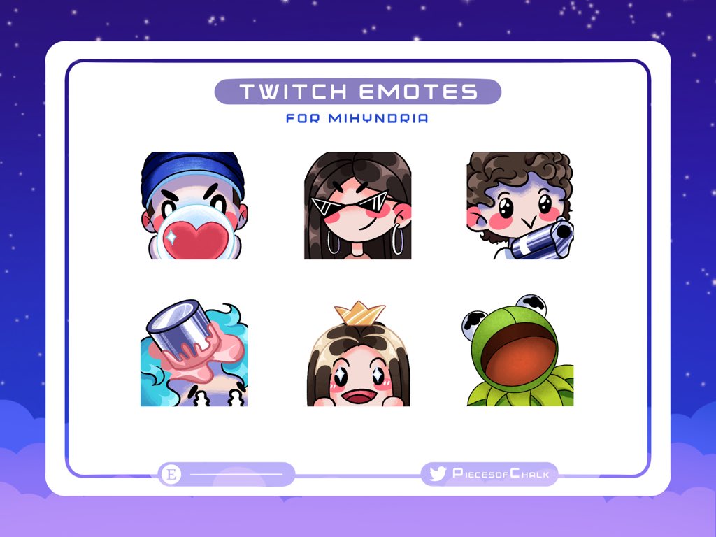 Twitch emotes for my friend Mihyndria #twitch #twitchemotes