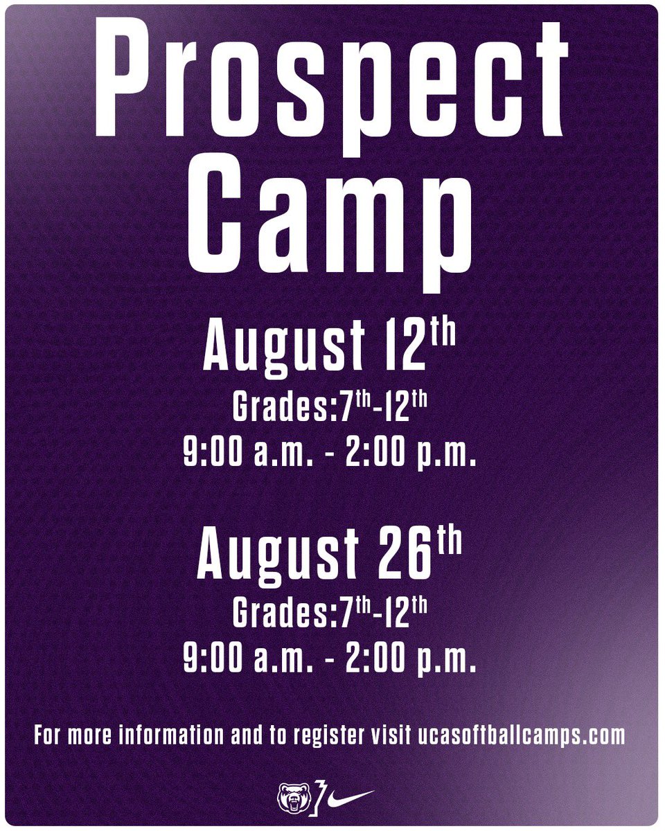 Let’s camp!! 🥎🐻💜
ucasoftballcamps.com