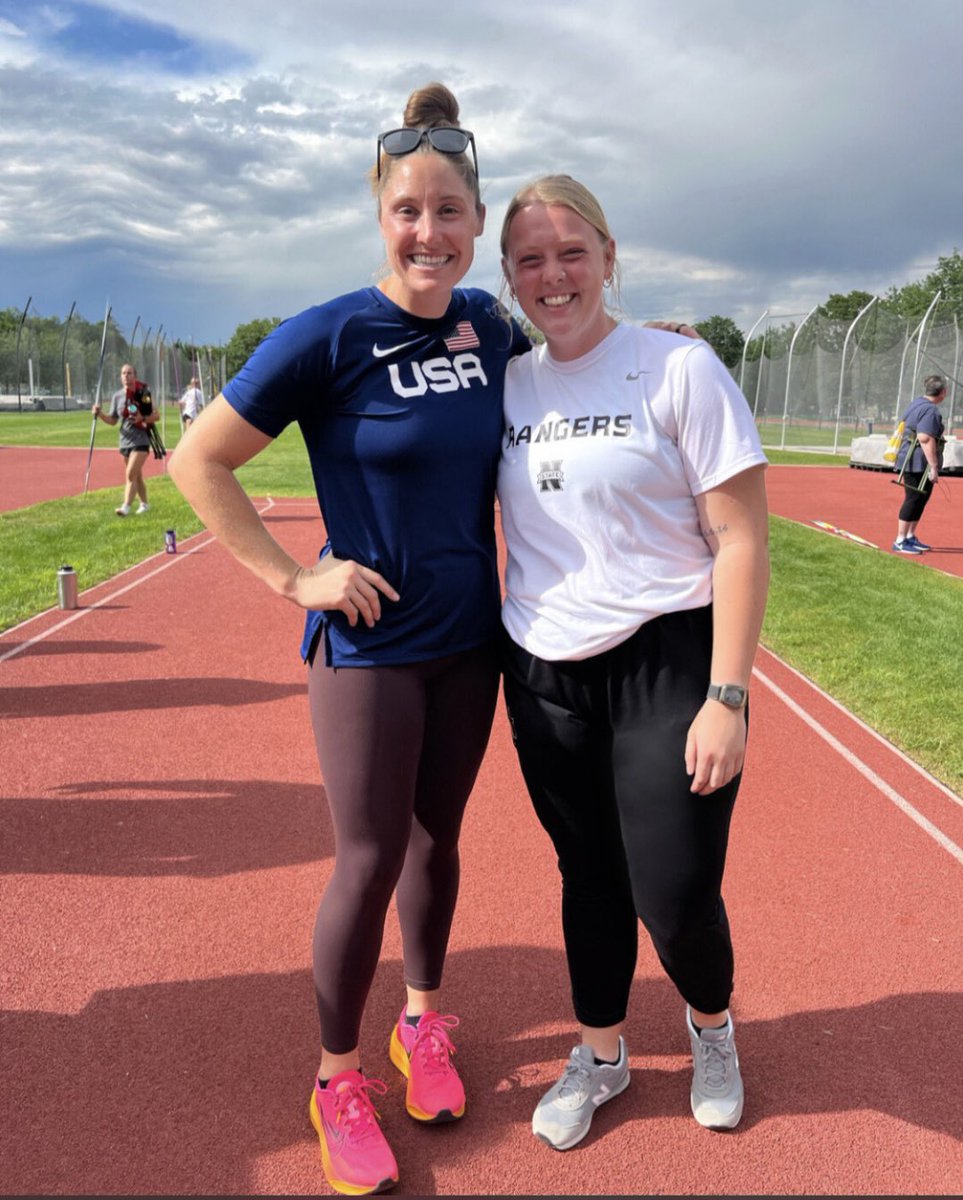 CoachKSchutt's tweet photo. Got to experience learning from a javelin legend/Olympian/American record holder this past weekend! https://t.co/6AoFWW5M9U
