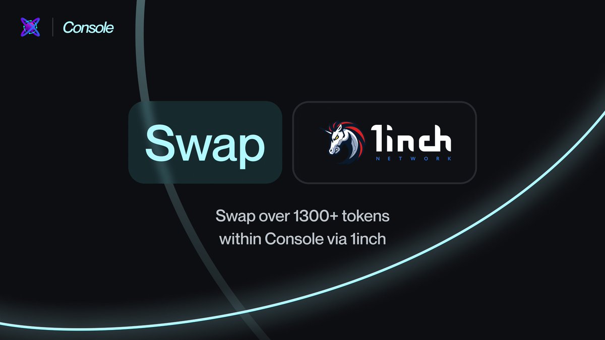 BrahmaFi's tweet photo. 🆕Update: Time to upgrade your self-custodial DeFi workflow!

Brahma Console now houses @1inch's seamless swap capabilities!

⏩Swap tokens at the best market rates 
⏩Proceed to automate + fine-tune your DeFi actions ⏩All within your Console dashboard

⚡️Apply for access: https://t.co/nUcJvHWX3m