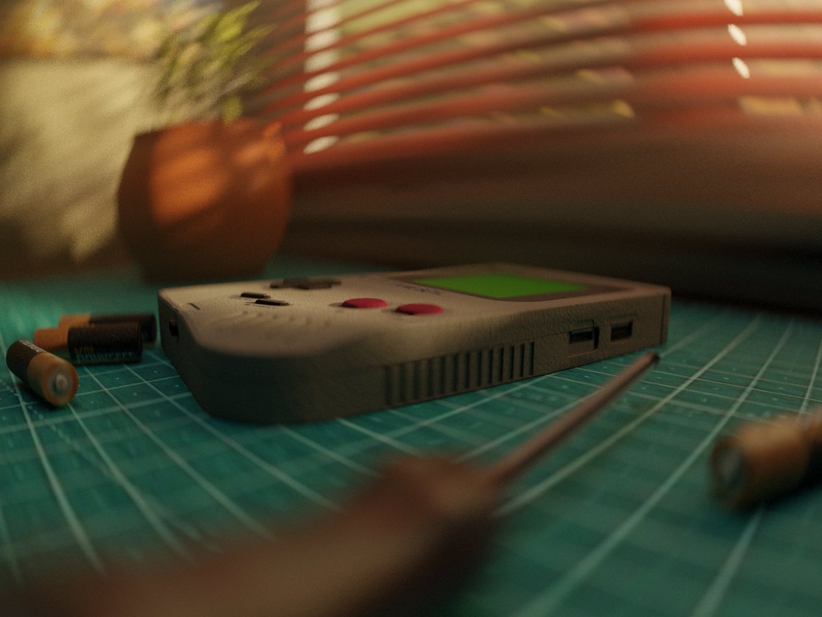 VfxFelix's tweet photo. Gameboy modeling // Perspective 1 out of 2 https://t.co/QIDs0gFiWX