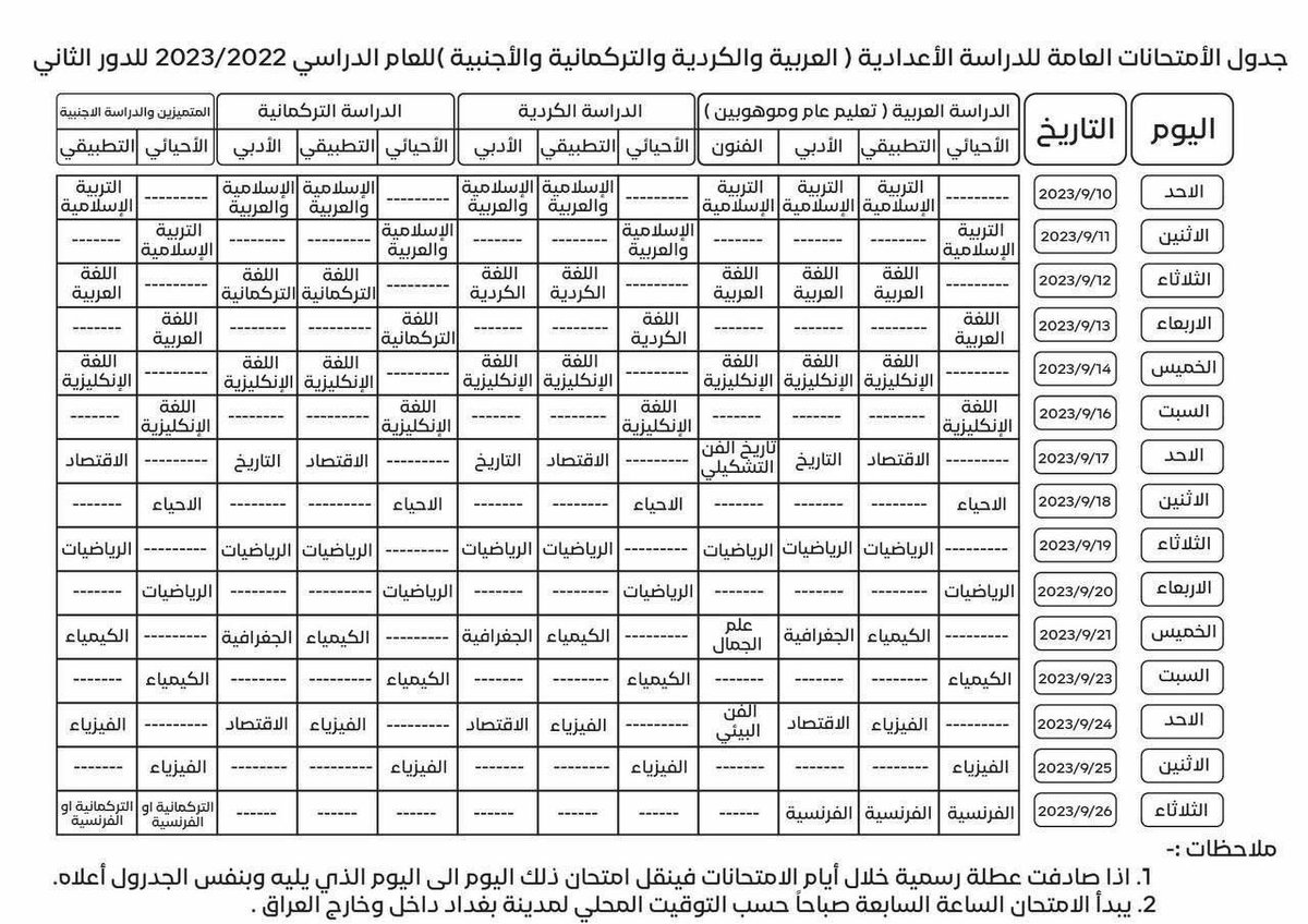 y_1lZ's tweet photo. #جدول_منصف_للدور_الثاني ||
على وزارة التربية ان تضع جدول منصف للدور الثاني 
واقترحنا ان يكون الجدول على النحو بغض النظر عن تواريخ الامتحانات
#اعلان_جدول_منصف https://t.co/ElWdqpMAAc