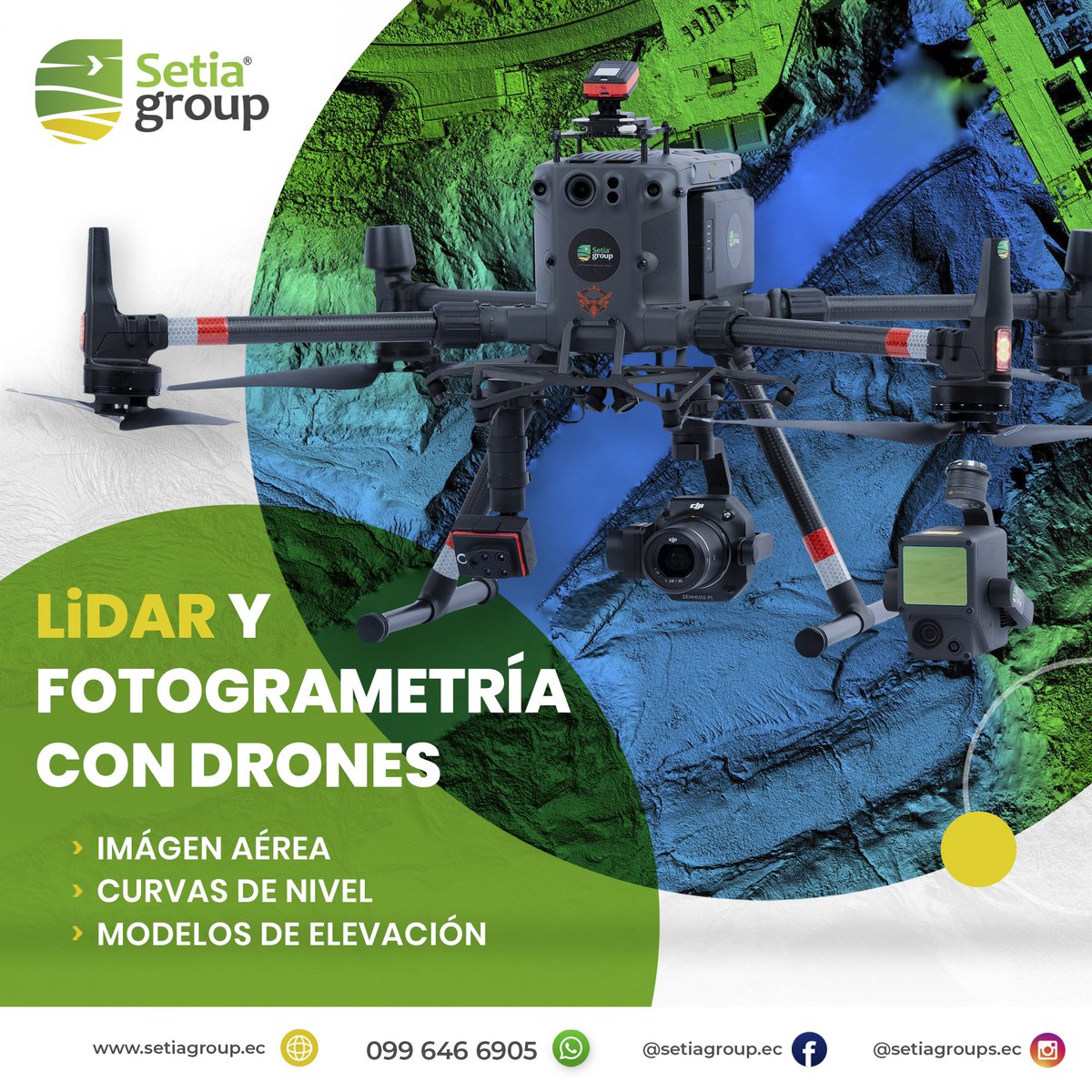 setiagroup_ec's tweet photo. Ofrecemos servicios en generación de cartografía, topografía y fotogrametria a través de drones profesionales equipados con sensores LiDAR, Cámara fotográfica profesional de 45 mega-pixeles y sensor multiespectral.
Visita nuestra web:
✅ 𝙬𝙬𝙬.𝙨𝙚𝙩𝙞𝙖𝙜𝙧𝙤𝙪𝙥.𝙚𝙘 https://t.co/vvWNLzFv29