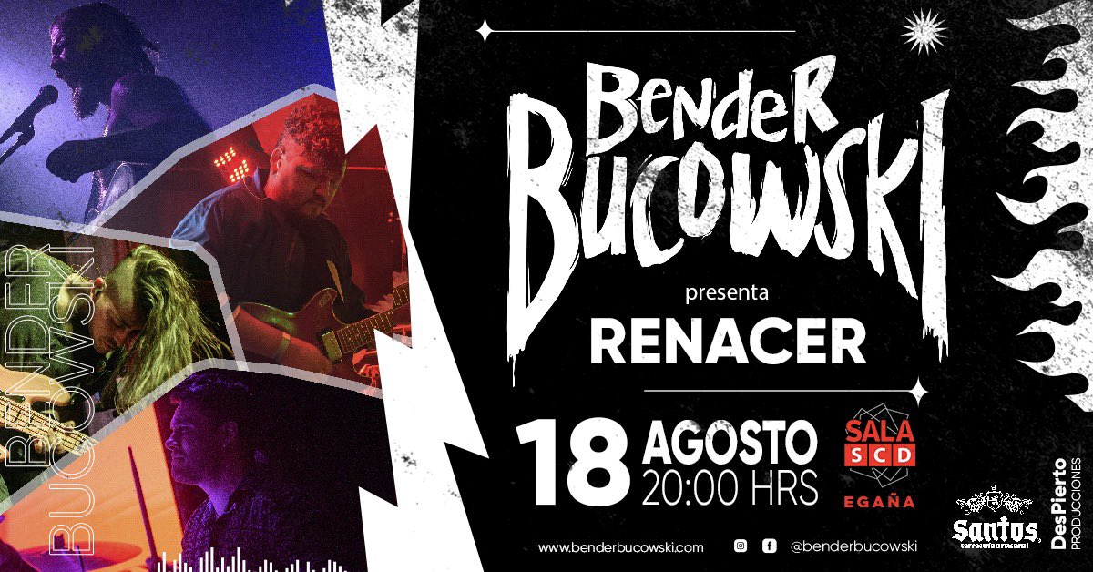 BenderBucowski's tweet photo. 🔥🔥 Queda poco!!! 🔥🔥 Nos vemos el 18 de Agosto? 
#benderbucowski #scdegaña https://t.co/v3t7uNff99