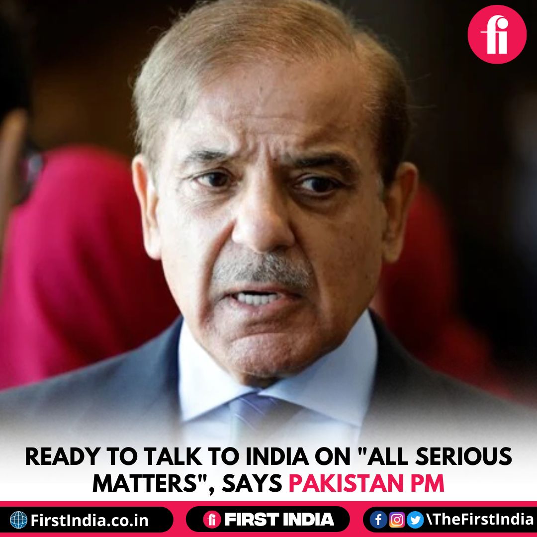 thefirstindia's tweet image. #Pakistan PM Shehbaz Sharif offers talks with India to address serious issues, stating "war is not an option" for both countries. He made the remarks at the Pakistan Minerals Summit aimed at attracting foreign investment. 

#IndiaPakistanTalks #PeaceEfforts
