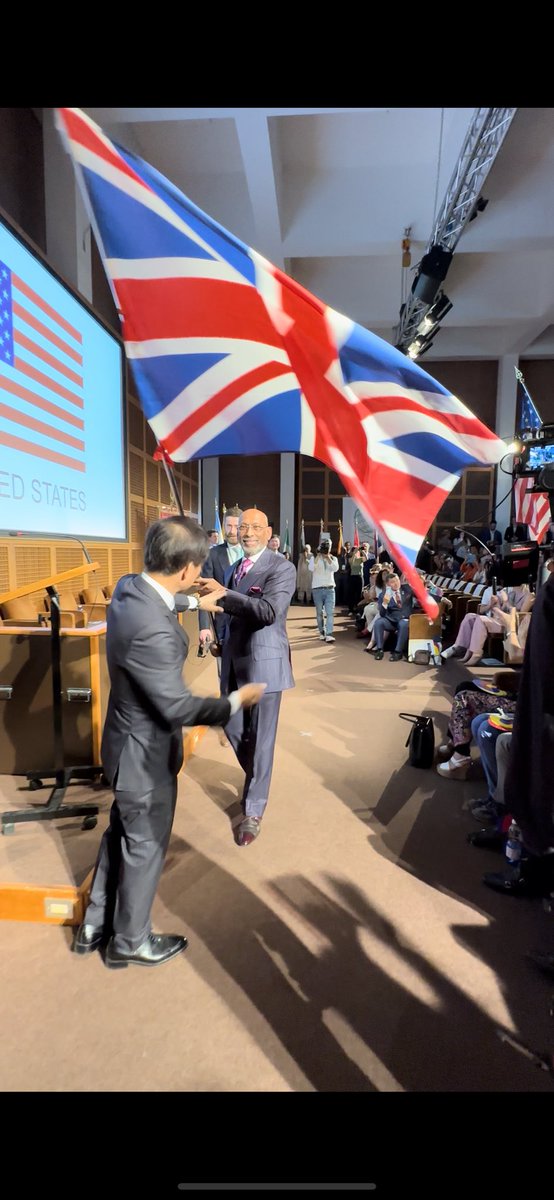 Flag Bearer for United Kingdom at the opening ceremony of the 39th World Federation of Master Tailors; Biella, Italy 1st August 2023