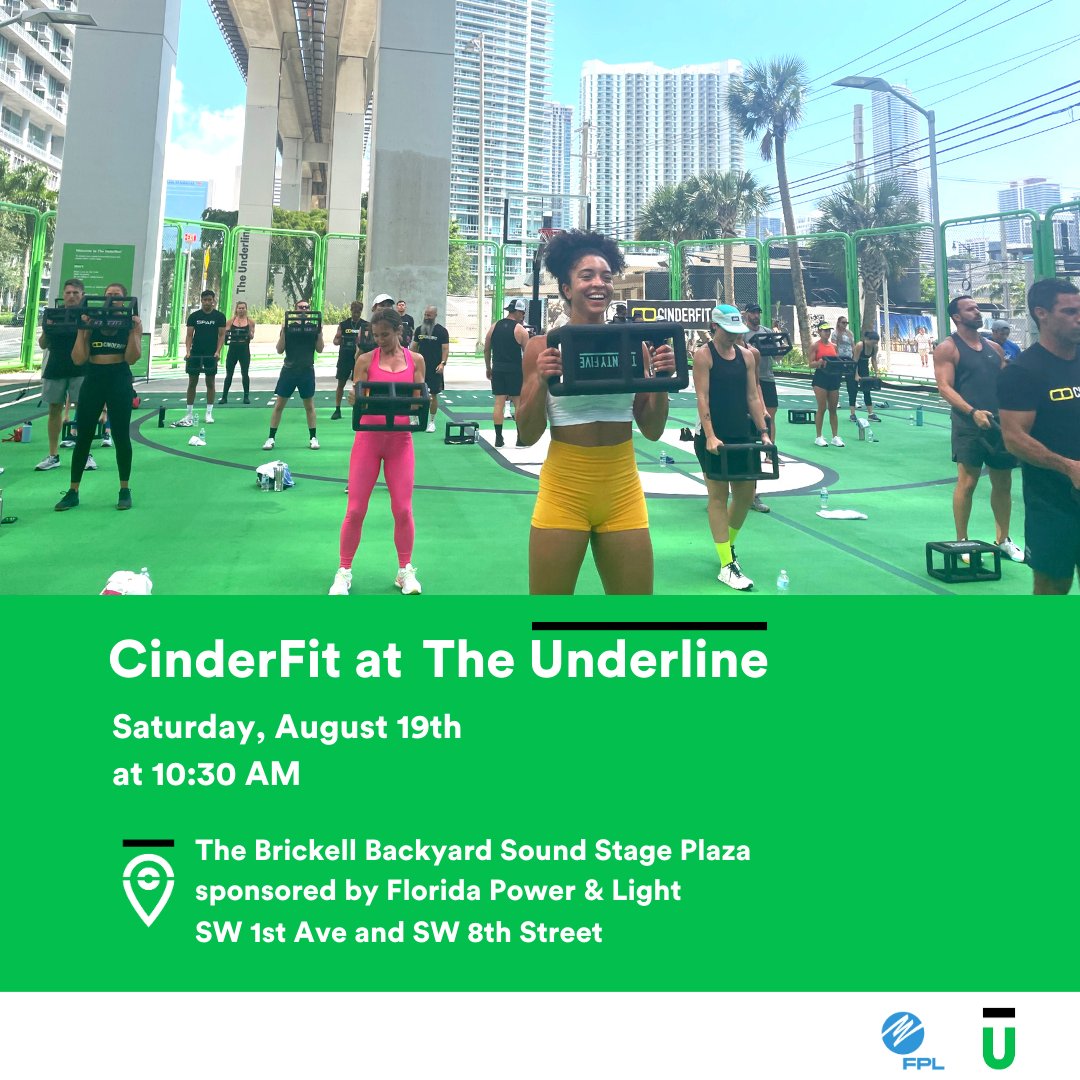 theunderlinemia's tweet photo. Get ready to CRUSH your #fitnessgoals!💪

We're already over halfway through the year, and it's time to get sweaty! 

Join us for another exhilarating #CinderFit workout on #TheUnderline.

📅 Saturday, August 19th at 10:30 AM (1/2) https://t.co/WQuBZcBcSZ