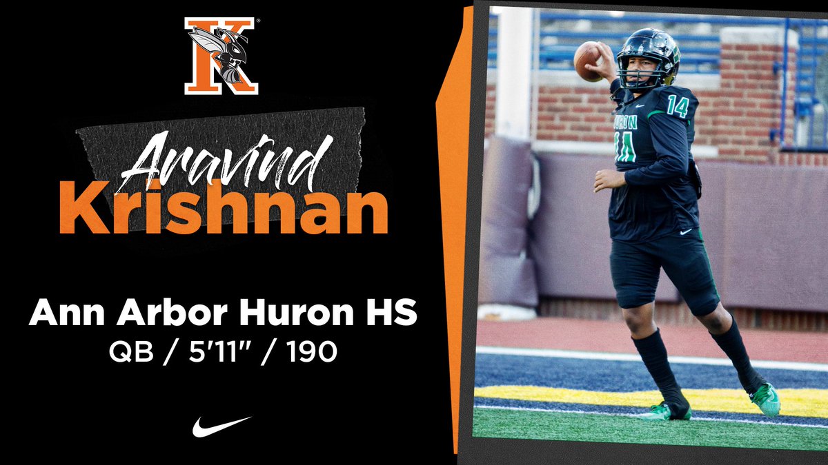 Please welcome Aravind Krishnan, a quarterback, from Ann Arbor Huron HS to the Hornet Football family! #SwarmTheDay #Hornets <a href="/ARAVINDK232/">Aravind Krishnan</a>