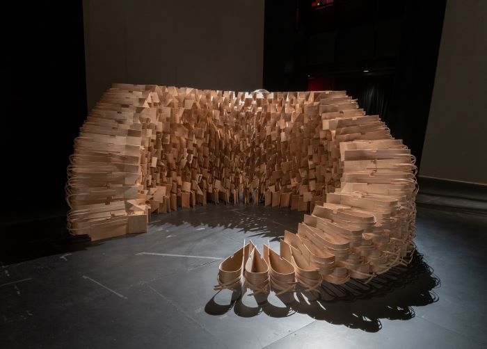 Congratulations to <a href="/artscouncil_ie/">The Arts Council / An Chomhairle Ealaíon</a>, who have just acquired "without stilling" by Maud Cotter, pictured here in the new Irish Arts Center's first theatre installation solo show 👏 👏 👏

Photo: Adam Reich