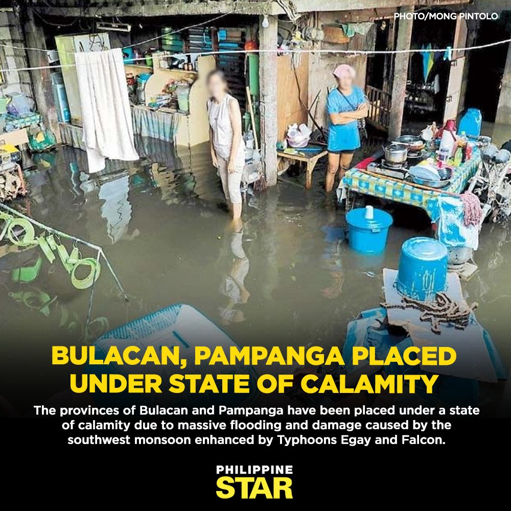 The Provincial Public Affairs Office said the calamity caused by Typhoon #EgayPH enhanced by the southwest monsoon affected some 228,648 families from 171 barangays. bit.ly/3Qmat9L