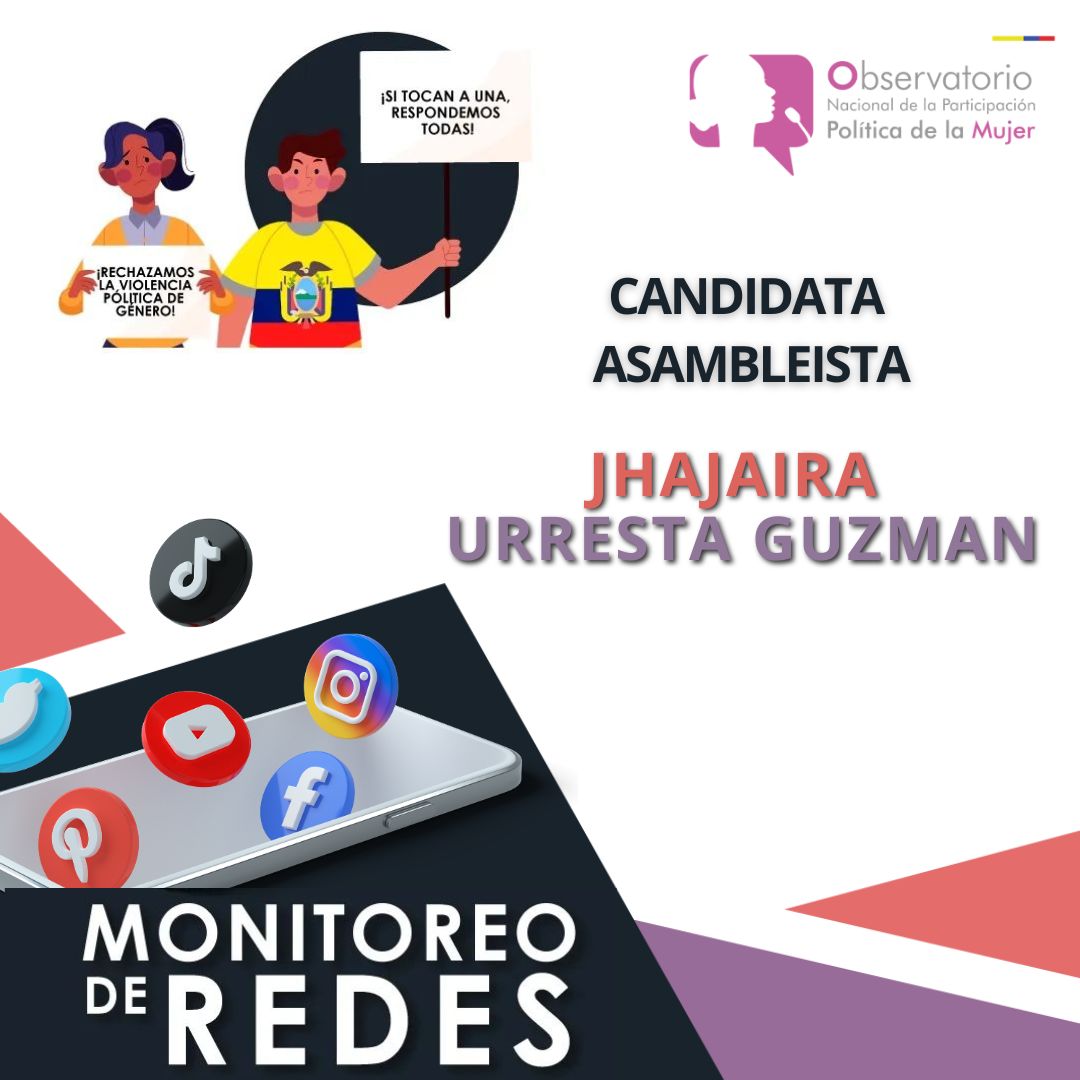 Obs_MujeresEc's tweet photo. 🚨Lanzamos nuestra voz de #ALERTA por la Violencia Política de Género en contra de la candidata a Asambleísta @EGuzmanurresta
#SiTocanAUnaRespondemosTodas #SeguimosObservando https://t.co/0PY929T6Ed
