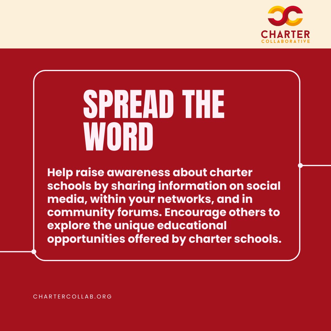 We invite you to be a champion for charter schools led by leaders of color by raising awareness and sharing information with others.  bit.ly/3Qg18QZ #CharterSchoolAdvocacy #EducationOpportunities #Chartercollab