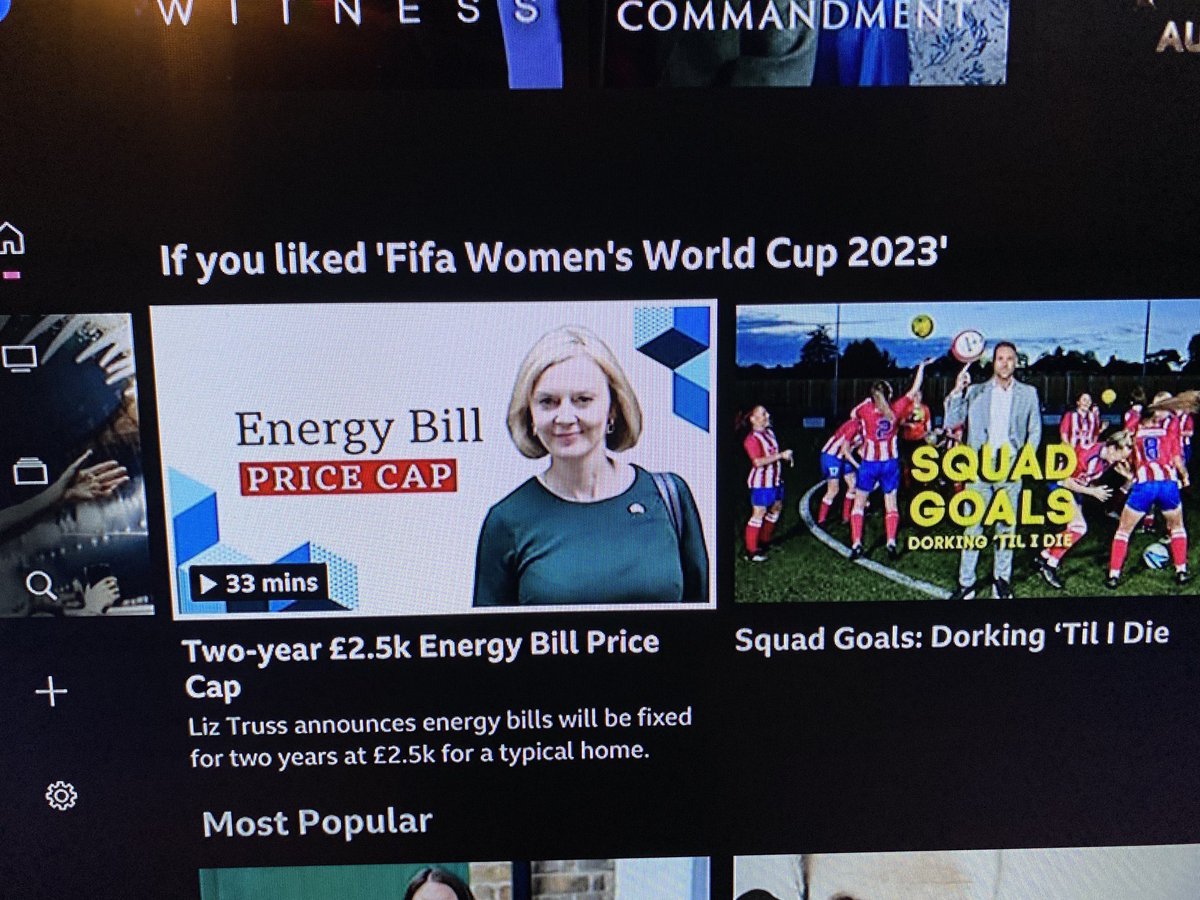 A strange recommendation on BBC iPlayer. Is the connection own goals?