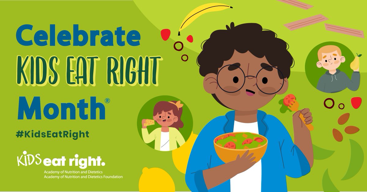 kidseatright's tweet photo. We're kicking off #KidsEatRight Month today with a #KERchat! We'll discuss all things related to food, nutrition, physical activity and health. Please introduce yourself! https://t.co/3ksGjpEFfK