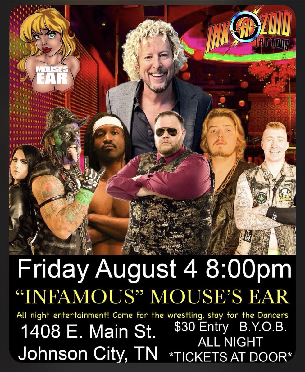 IamMrMikeD's tweet photo. This friday!! @MousesEar2 Johnson City!!  We have live pro wrestling!!! The legendary #Survivor villian @JonnyFairplay will be there!!! So will @MidSouthProdigy !! https://t.co/FIXw16L278