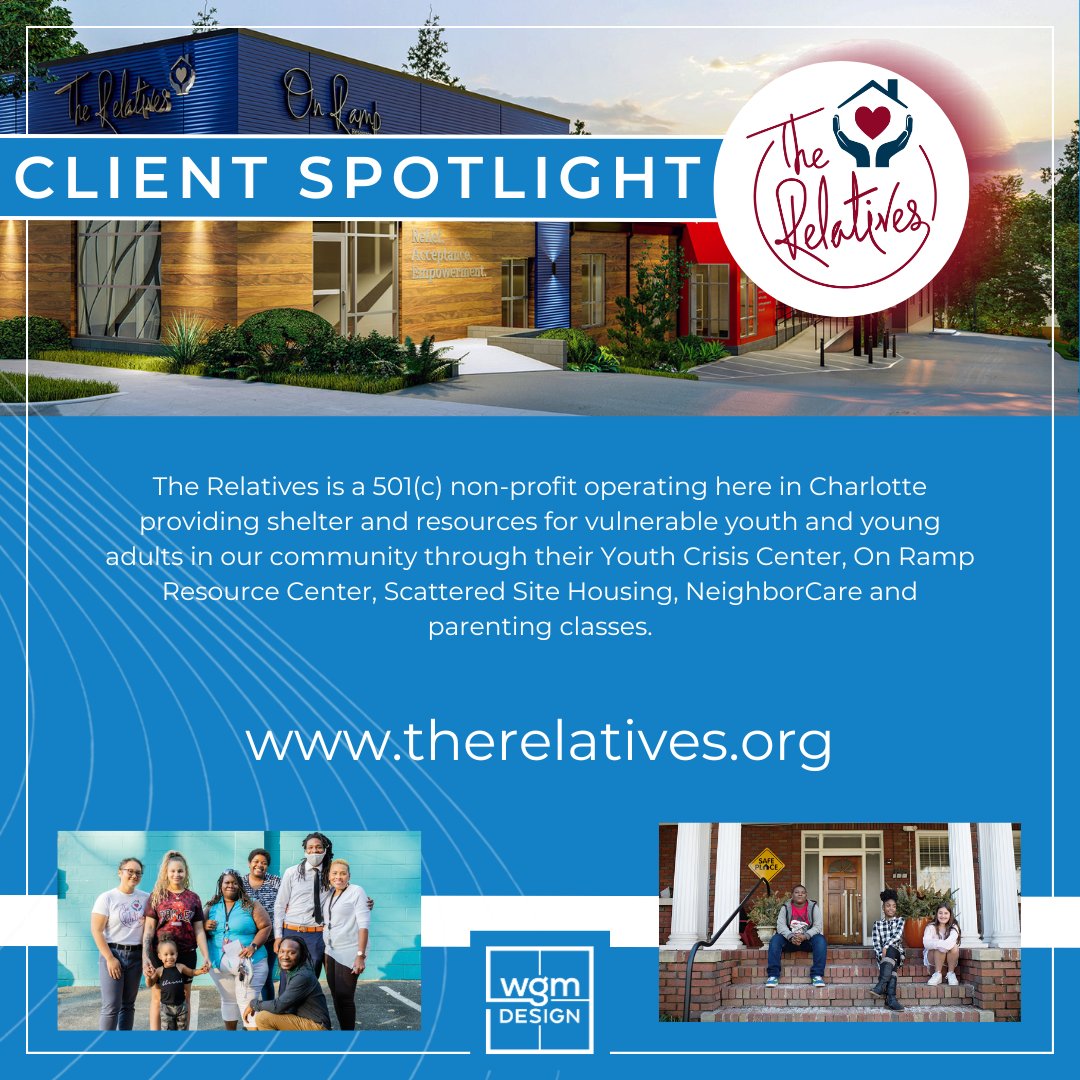 WGMDesignLLP's tweet image. We were honored to work with @TheRelativesInc  in 2021 when we designed their new On Ramp Resource Center. If you want to learn more  or are interested in donating or volunteering, please visit their website at therelatives.org

#wgmdesign #charlottenc #therelatives