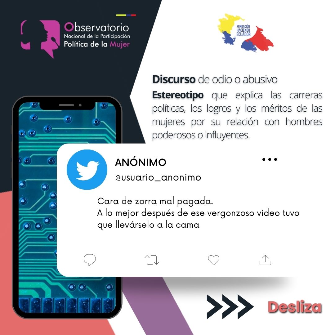 Obs_MujeresEc's tweet photo. 🚨Lanzamos nuestra voz de #ALERTA por la Violencia Política de Género en contra de la candidata a Asambleísta @EGuzmanurresta
#SiTocanAUnaRespondemosTodas #SeguimosObservando https://t.co/0PY929T6Ed