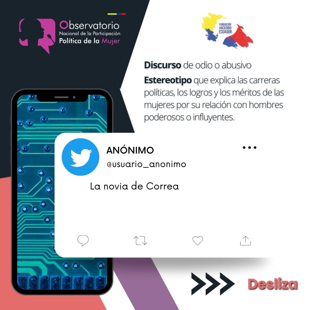 Obs_MujeresEc's tweet photo. 🚨Lanzamos nuestra voz de #ALERTA por la Violencia Política de Género en contra de la candidata a Asambleísta @EGuzmanurresta
#SiTocanAUnaRespondemosTodas #SeguimosObservando https://t.co/0PY929T6Ed