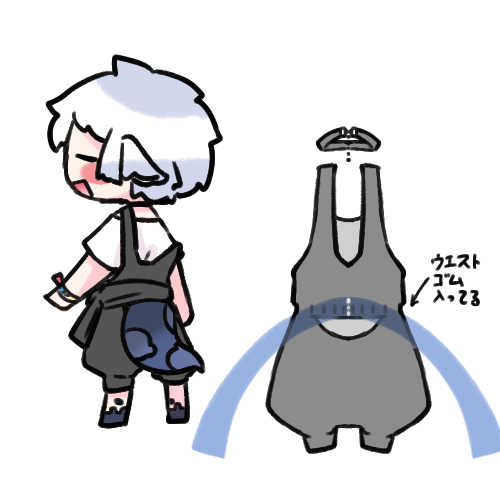 背面のわかるものを出せって言われたのでぱぱっと描いた。 帯の下はウエストゴム入ってます。 ウエストゴム楽ちん。