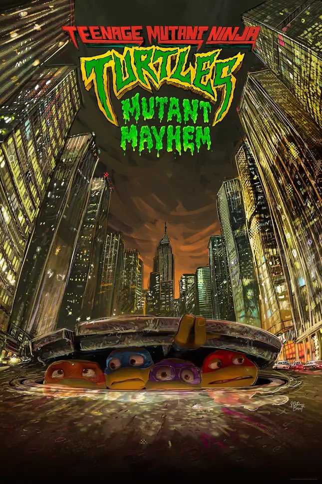 TheCartoonBase's tweet photo. New Fan made poster for 'TEENAGE MUTANT NINJA TURTLES: MUTANT MAYHEM' calls back to the 1990 film. https://t.co/AiuoZj7YZn
