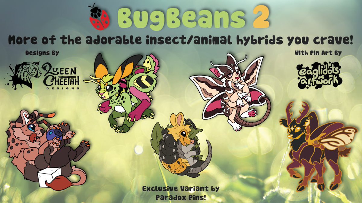 ParadoxPins's tweet photo. Our sponsor for August is Queen Cheetah Designs! They're promoting their Bugbeans 2 kickstarter, check it out here! https://t.co/eRIwNsFWfa https://t.co/msuRjh83Be
