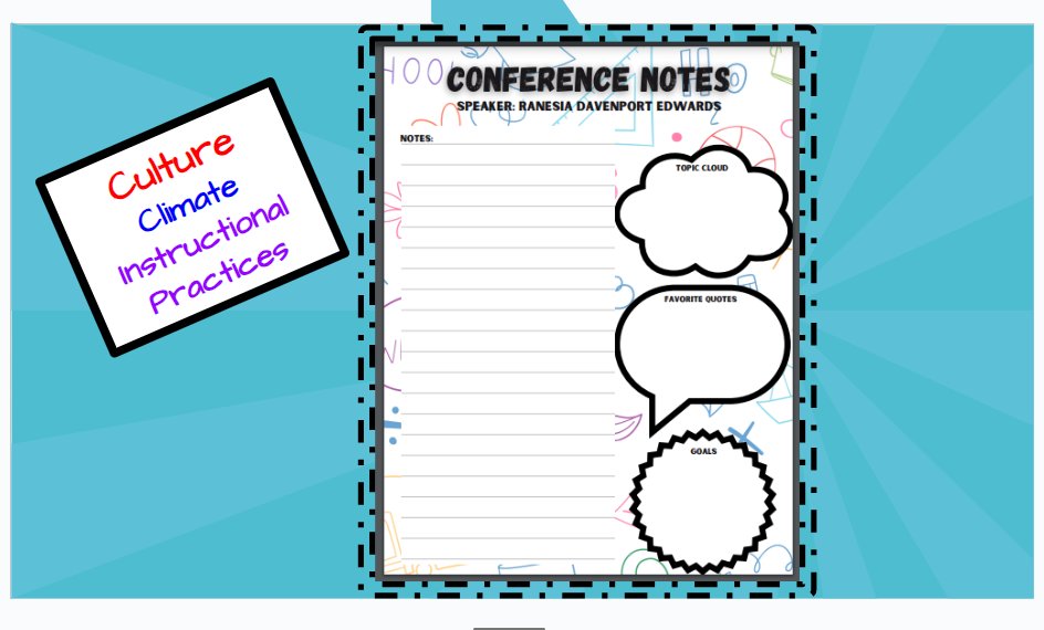 RANESIAEDWARDS's tweet photo. Focus for our work today... CULTURE, Climate, and Best Instructional Practices.. Teachers used this graphic organizer to cement their learning in our session together.
#Fundamental5
#CriticalWritingMatters https://t.co/i0rSdsSngN