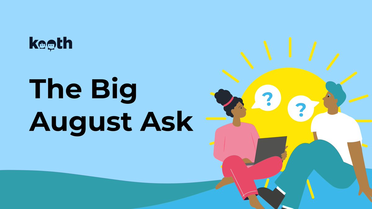 Kooth is an online mental health and counselling service for young people. 
If something's worrying you this summer, you can submit a question to Dr. Kerry who's going to be answering questions throughout August. Visit my.kooth.com/big-august-ask to get started.

#Kooth #BigAugustAsk